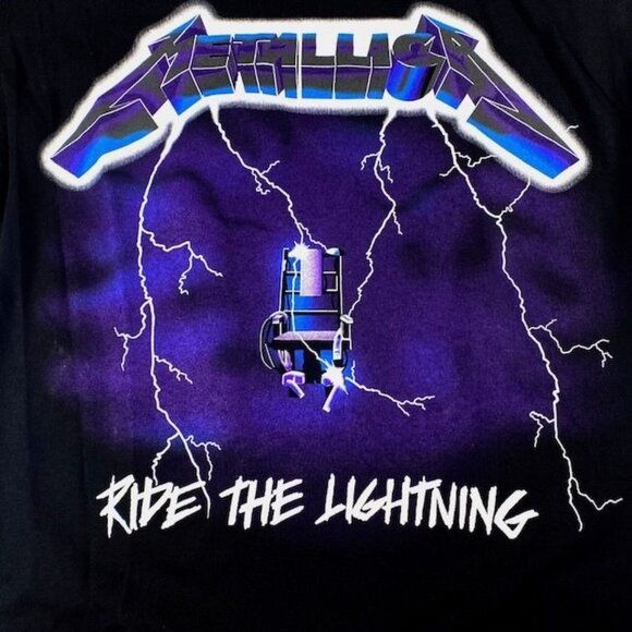 NWOT Metallica Ride The Lightning Tee Shirt Black, Size Medium - Picture 2 of 3